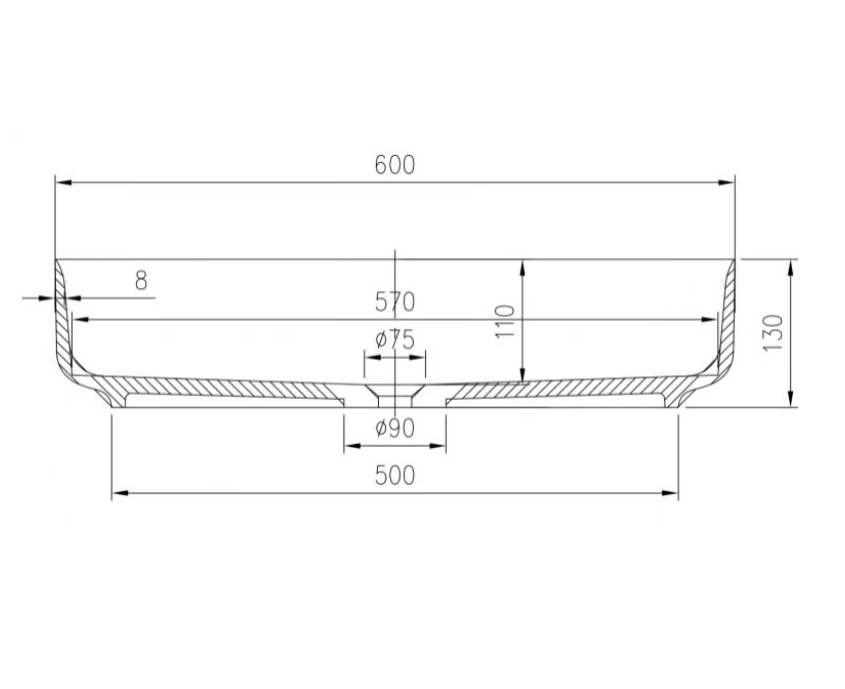 Lavabo sobre encimera PB2123