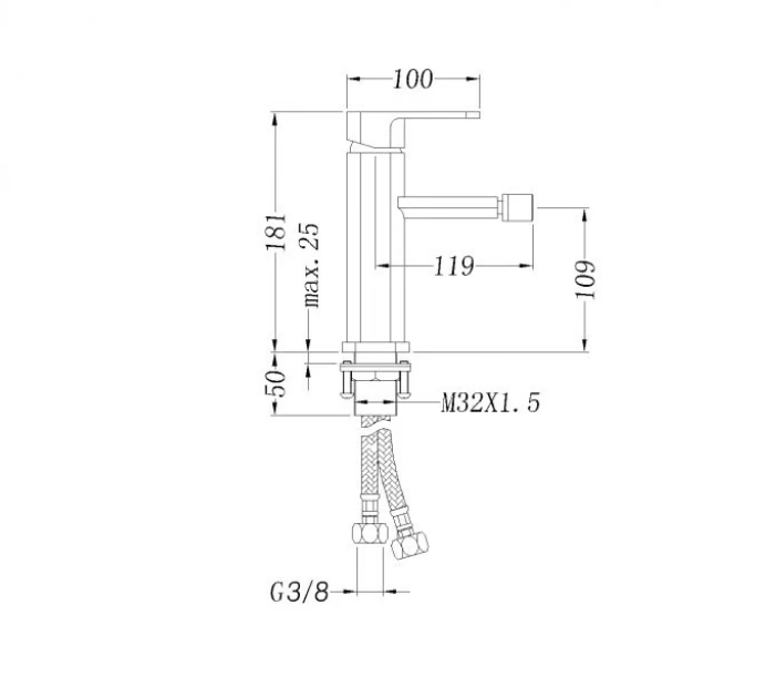 Grifo mezclador para bidé 1238C