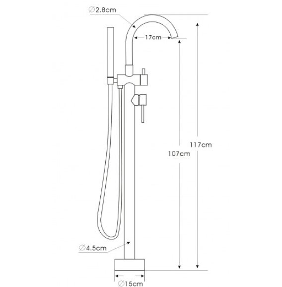 Grifo mezclador de bañera 8028