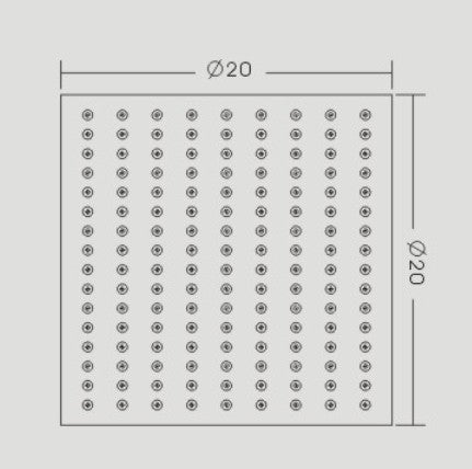 Cabezal de ducha cuadrado, extra-plano de acero inoxidable DPG2023