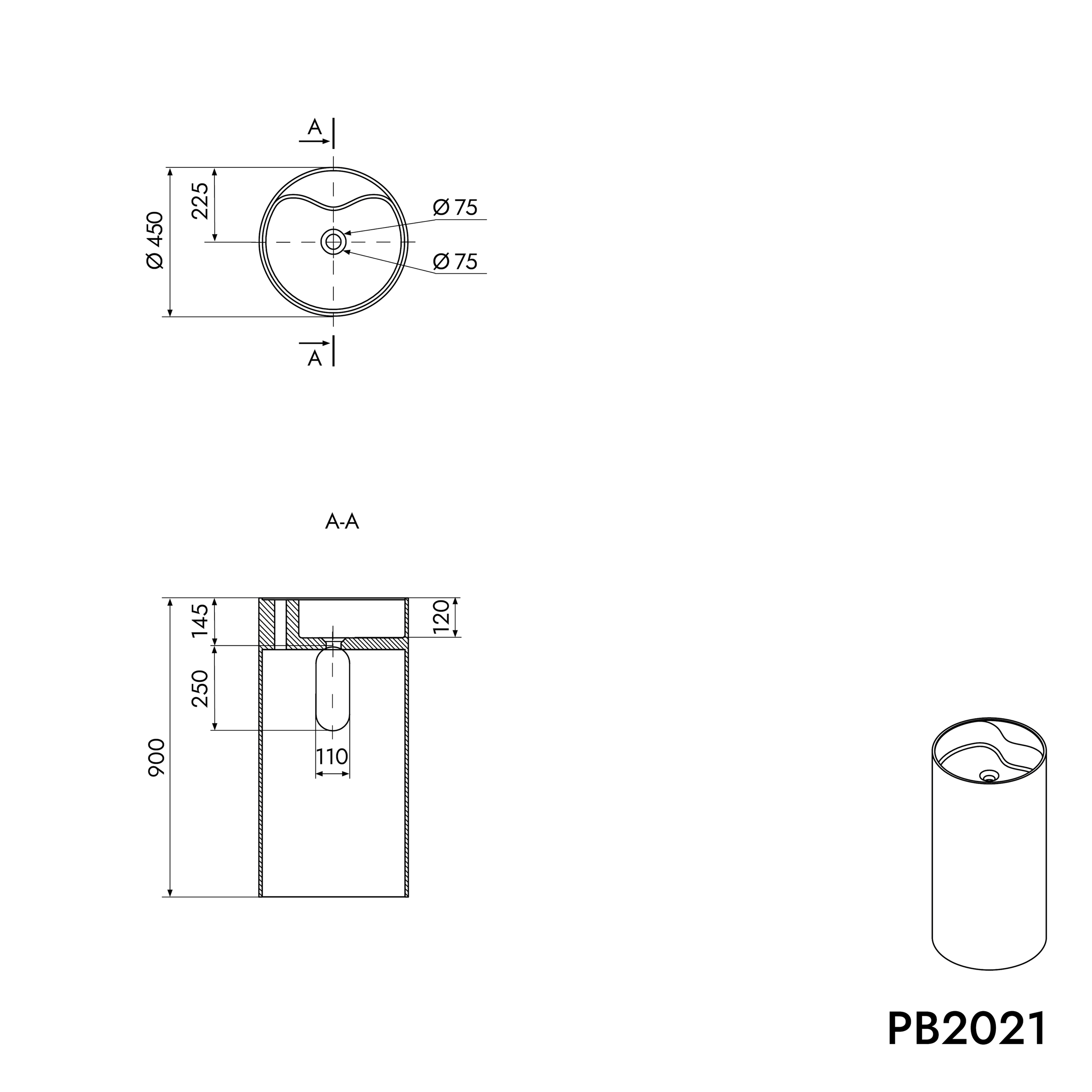 Lavabo independiente PB2021