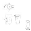 Lavabo de pedestal TWZ16