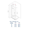 Esquina de cabina de ducha de vidrio templado de seguridad NANO transparente DX407 de 8 mm de grosor - anchura seleccionable 