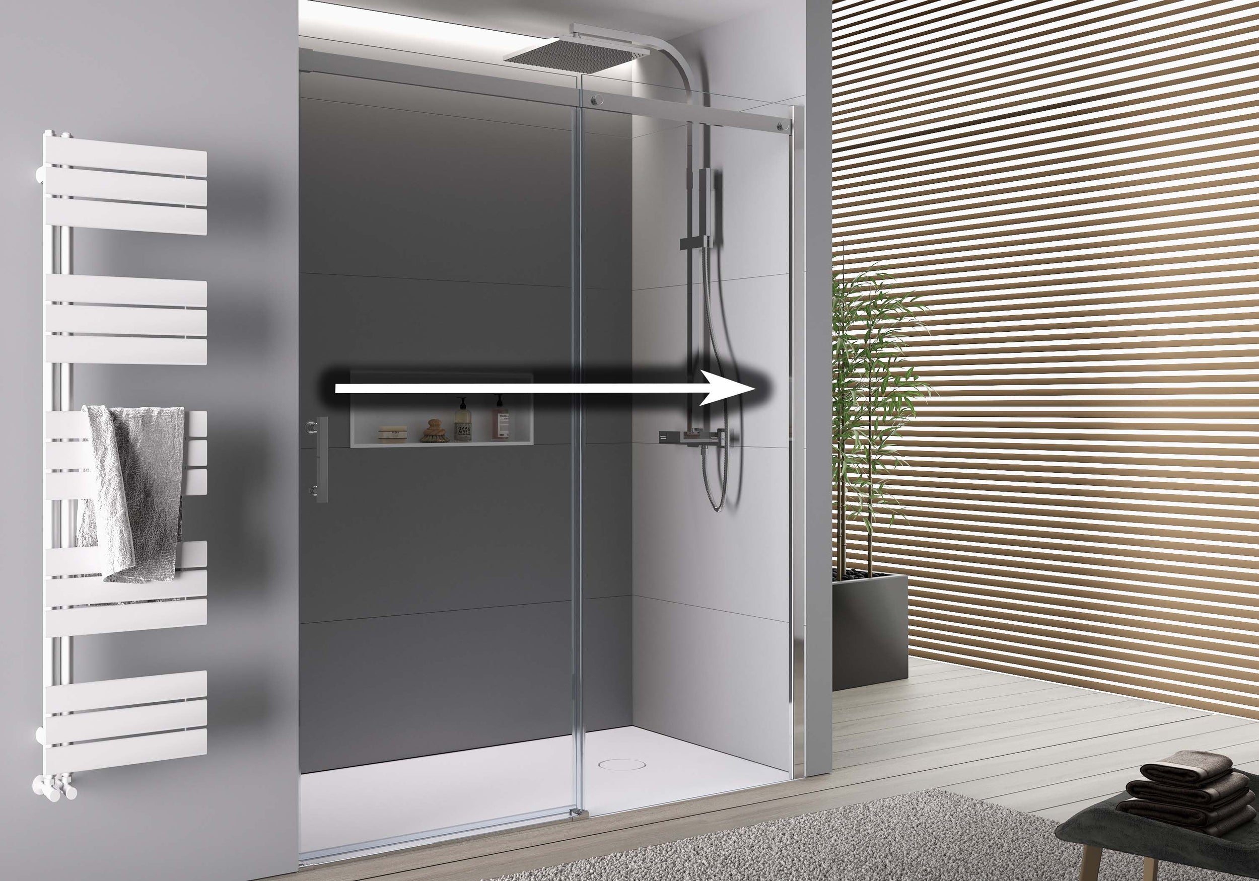Ducha empotrada con puerta corredera DX806A FLEX
