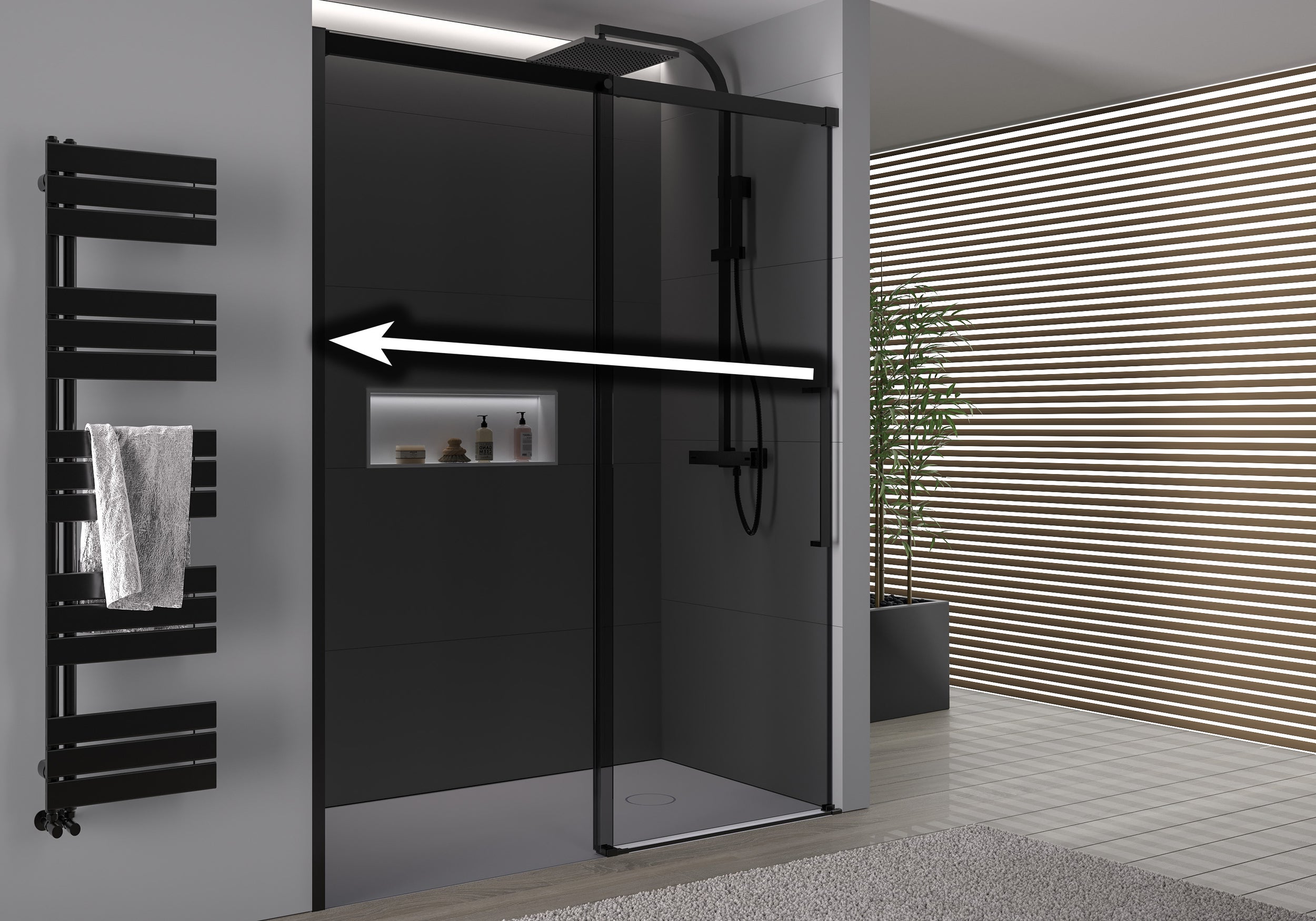 Ducha empotrada con puerta corredera Soft-Close DX906 FLEX