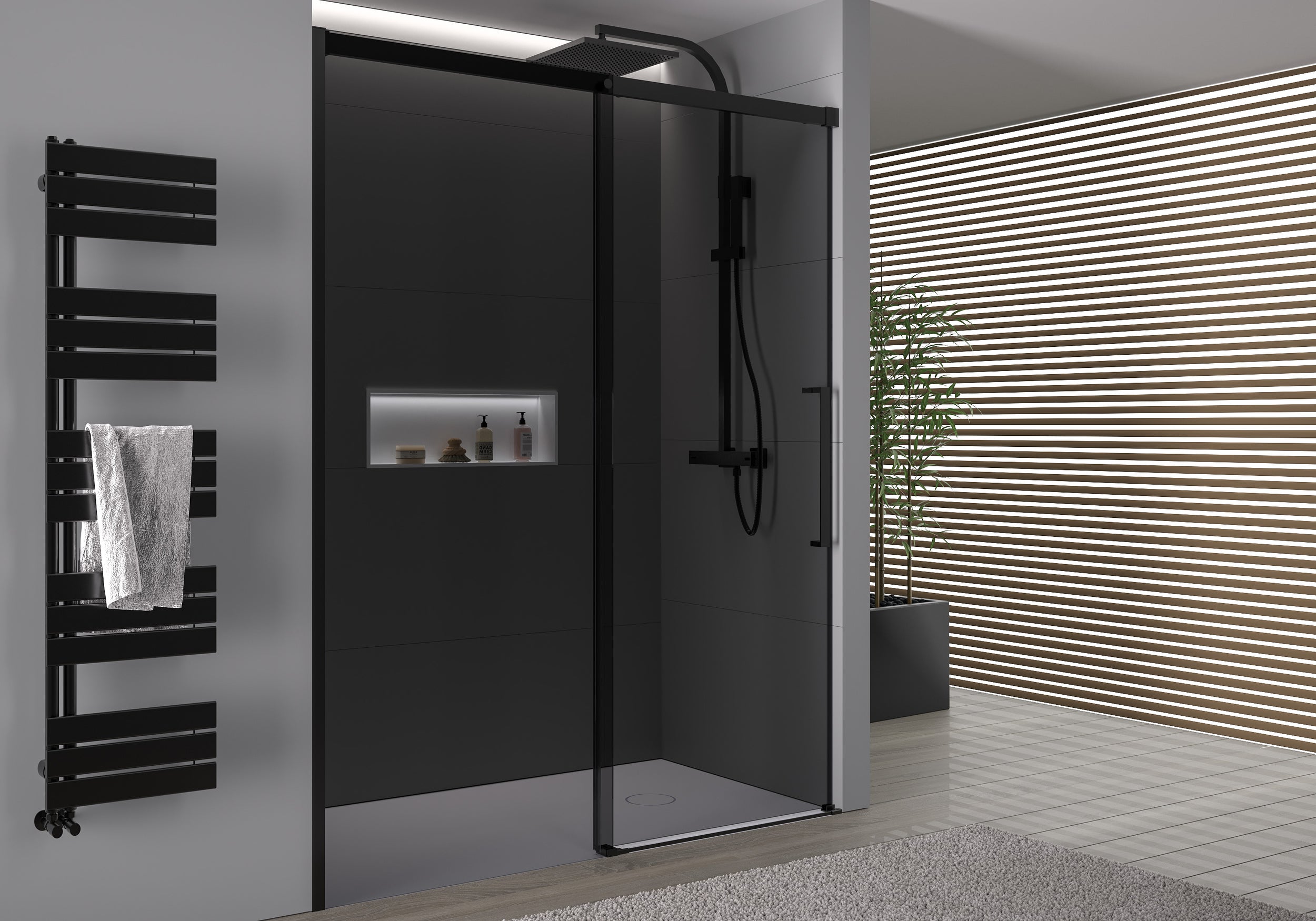 Ducha empotrada con puerta corredera Soft-Close DX906 FLEX