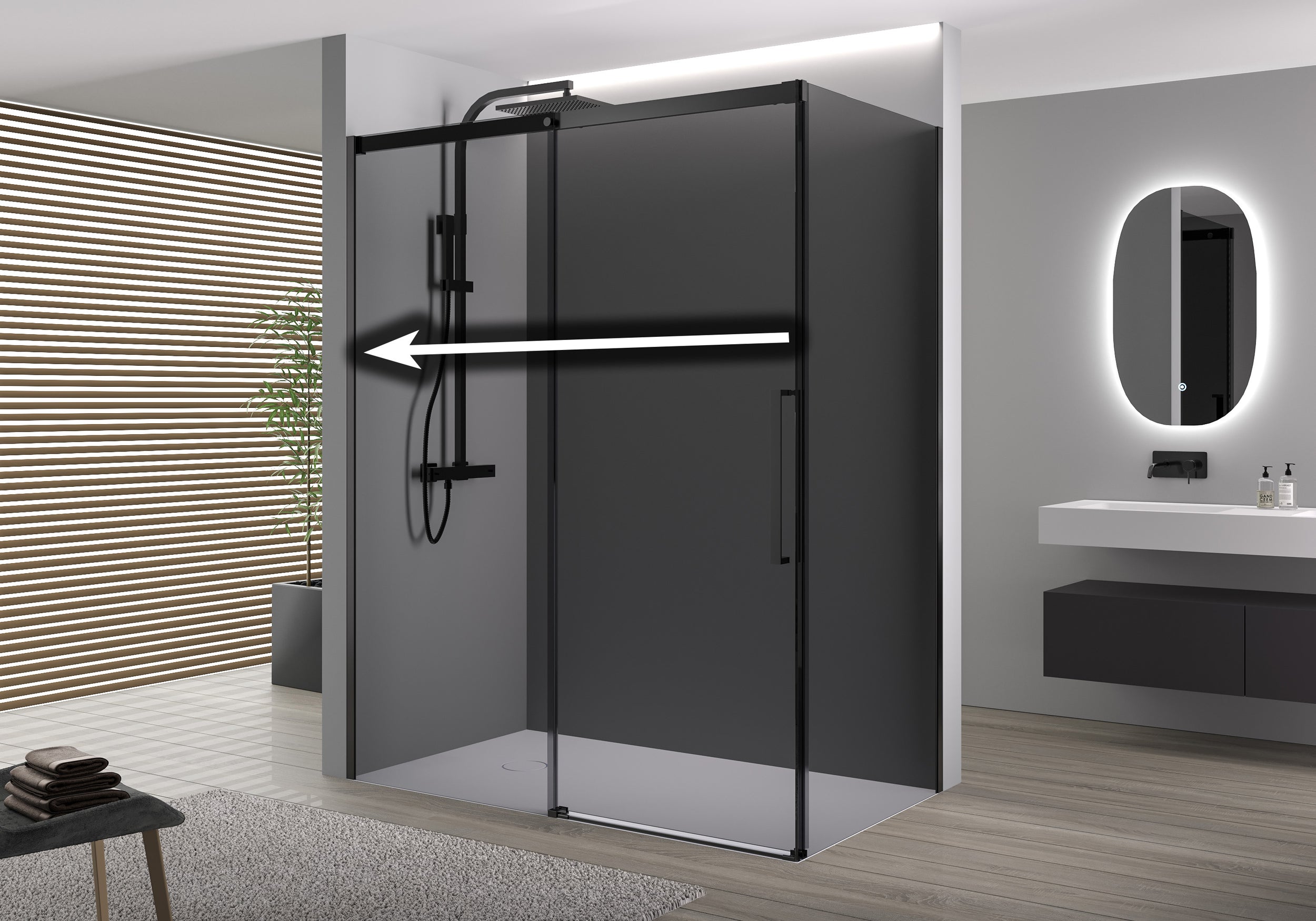 Ducha de esquina con puerta corredera Soft-Close DX906 FLEX