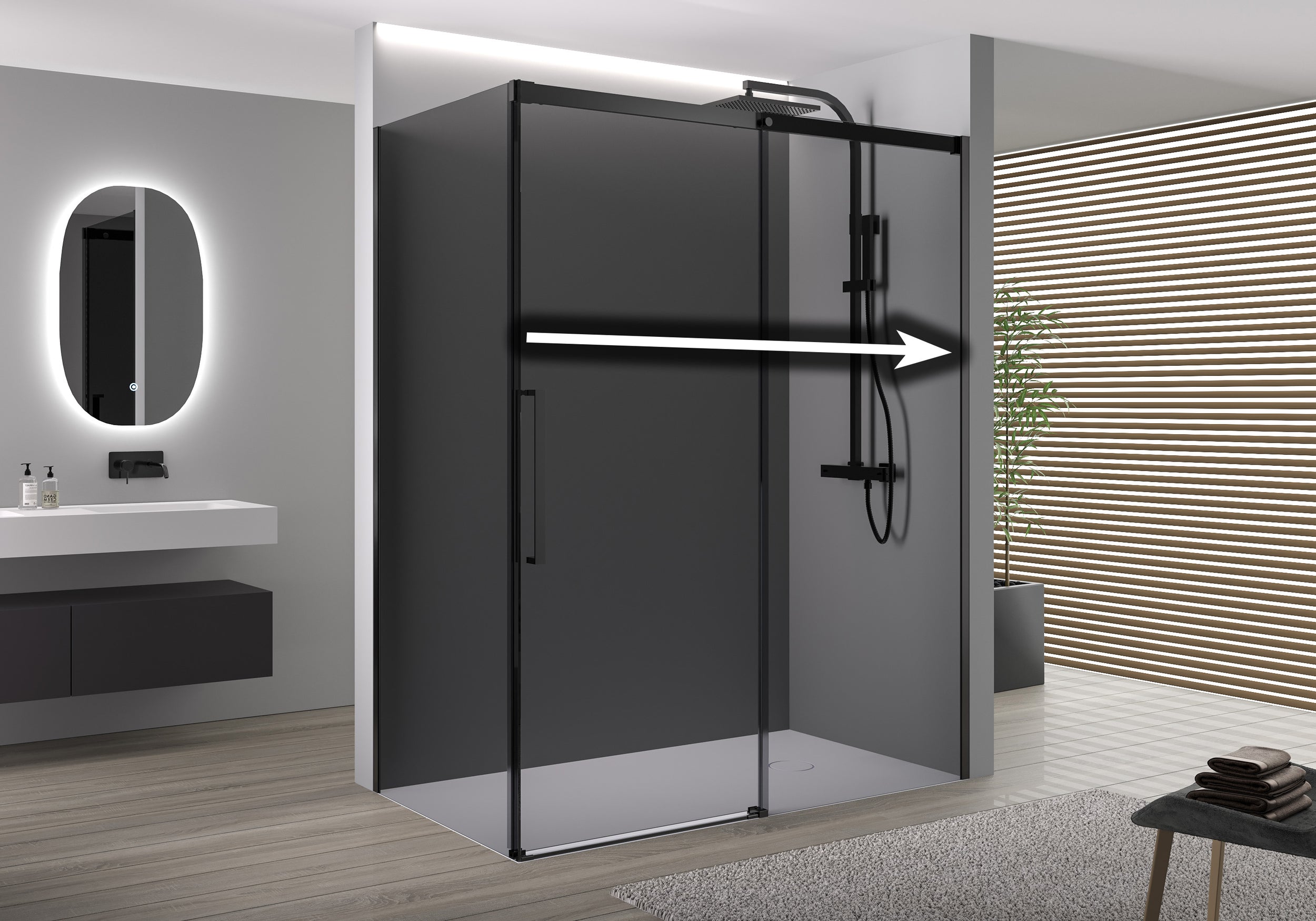 Ducha de esquina con puerta corredera Soft-Close DX906 FLEX