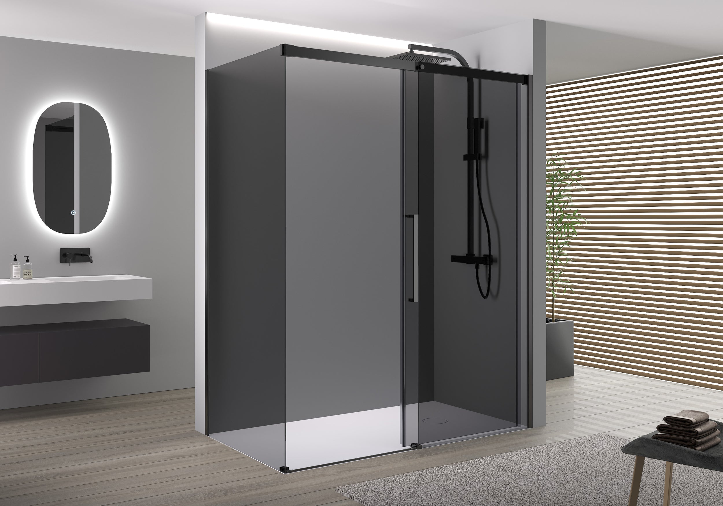 Ducha de esquina con puerta corredera Soft-Close DX906 FLEX