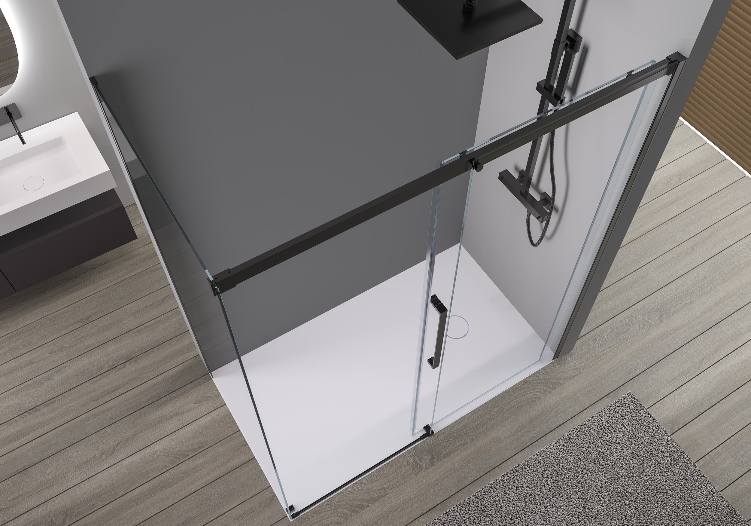 Ducha rinconera con puerta corredera Soft-Close DX906 FLEX