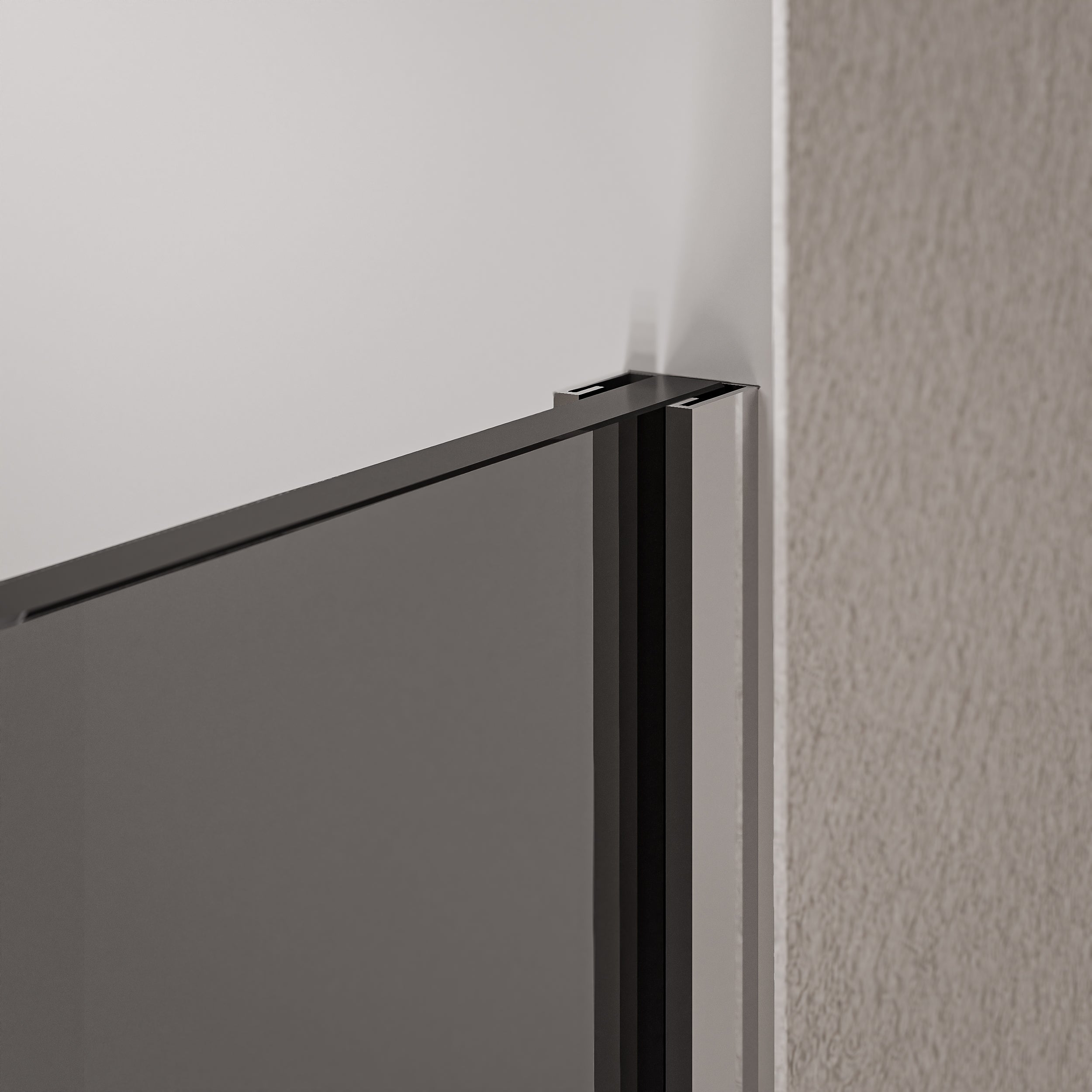 Mampara de ducha Walk-in Cristal nano gris de 10 mm EX102 - 1 pared de cristal perfil de acero inoxidable cromo - anchura seleccionable