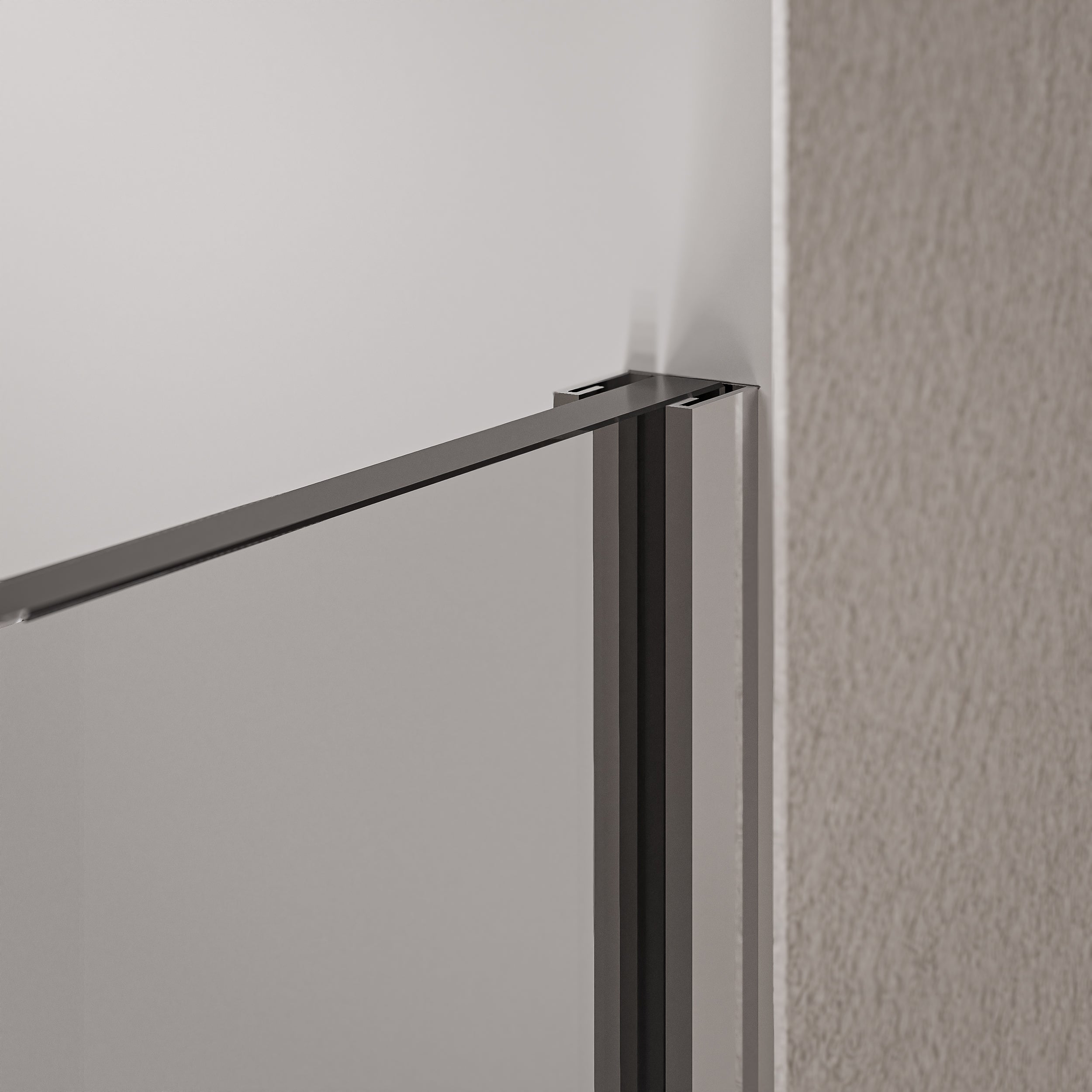 Mampara de ducha Walk-in Cristal nano transparente de 10 mm EX102 - 1 pared de cristal con perfil de acero inoxidable cromado - anchura seleccionable