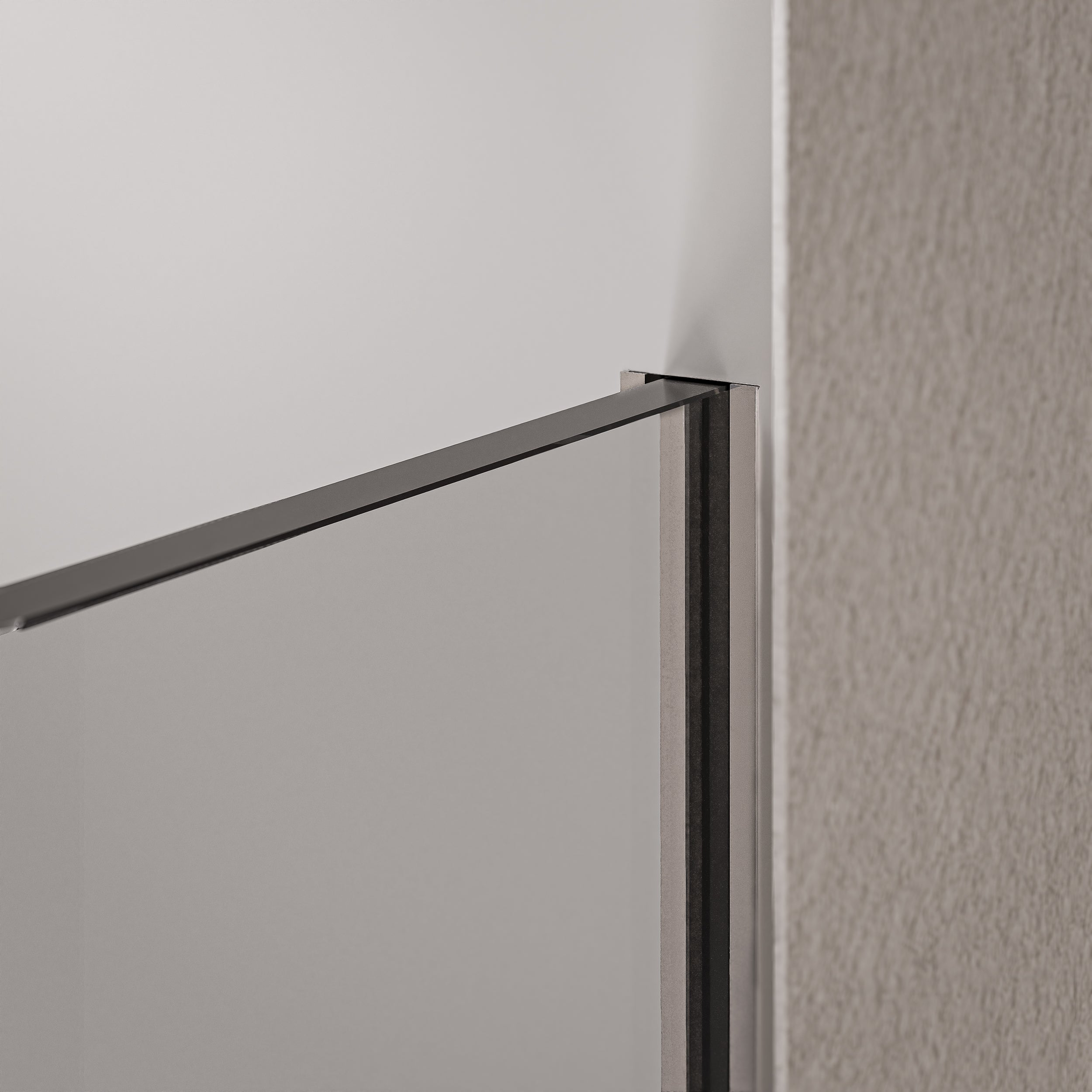 Mampara de ducha Walk-in Cristal nano transparente de 10 mm EX102 - 1 pared de cristal con perfil de acero inoxidable cromado - anchura seleccionable