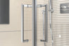 Ducha de esquina con dos puertas abatibles sobre panel fijo NT407