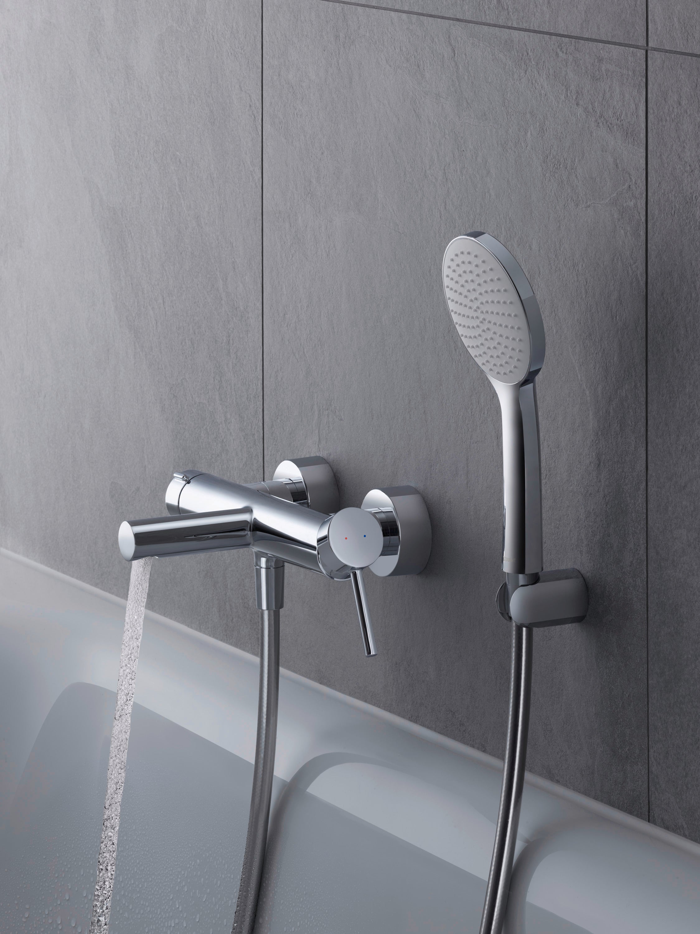 Duravit Circle mezclador monomando de bañera empotrado en pared