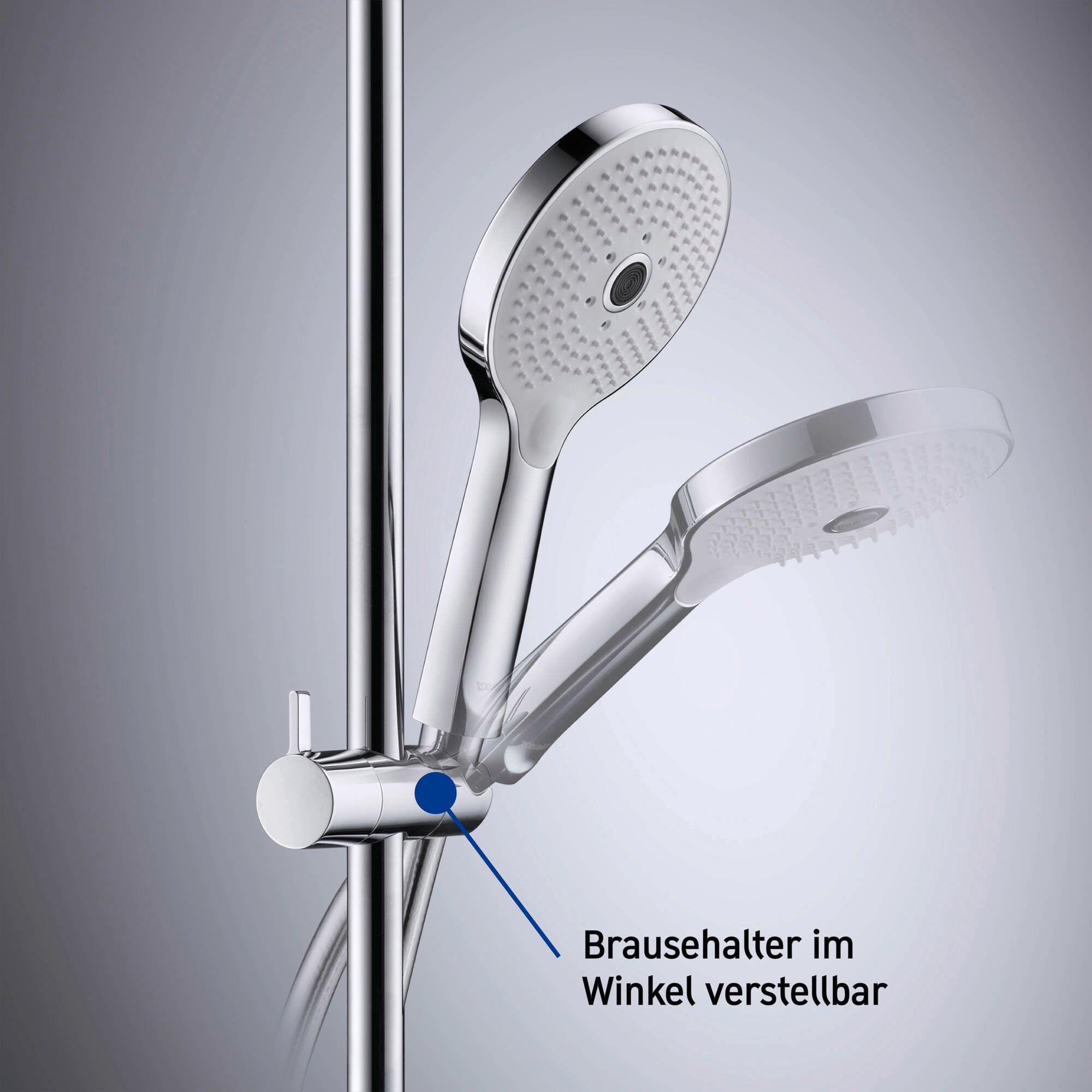 Sistema de ducha Duravit con termostato y repisa de vidrio