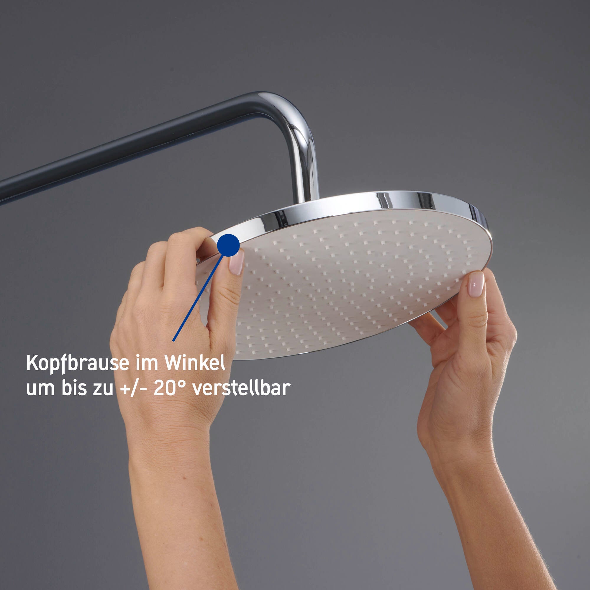 Sistema de ducha Duravit con termostato y repisa de vidrio