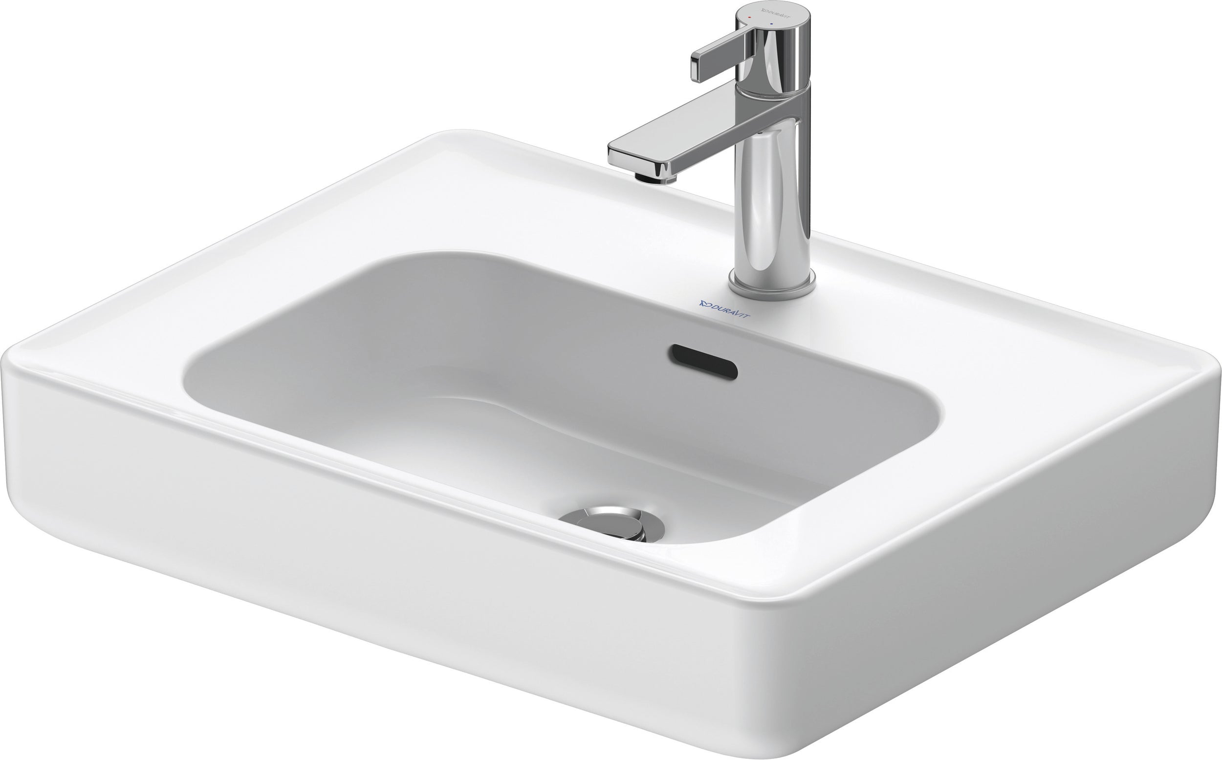 Lavabo sobre encimera Duravit Soleil, 56 cm, blanco alto brillo