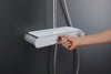 Sistema de ducha Duravit con termostato y repisa de vidrio