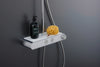 Sistema de ducha Duravit con termostato y repisa de vidrio