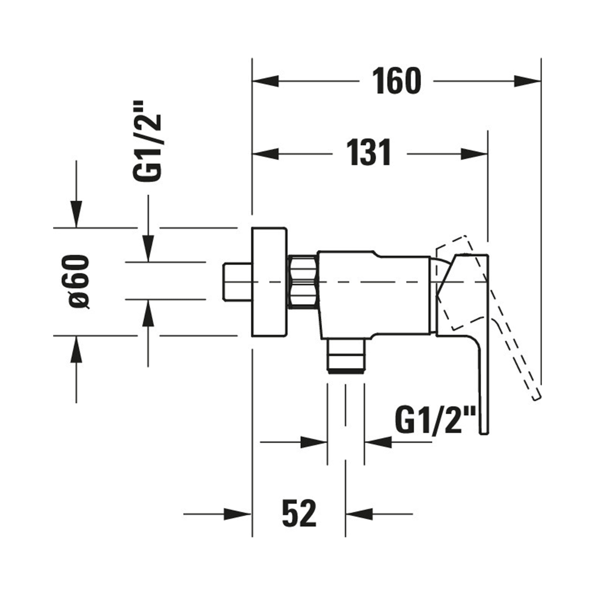 Duravit B.3 mezclador de ducha, de superficie, 1 consumidor, cromo