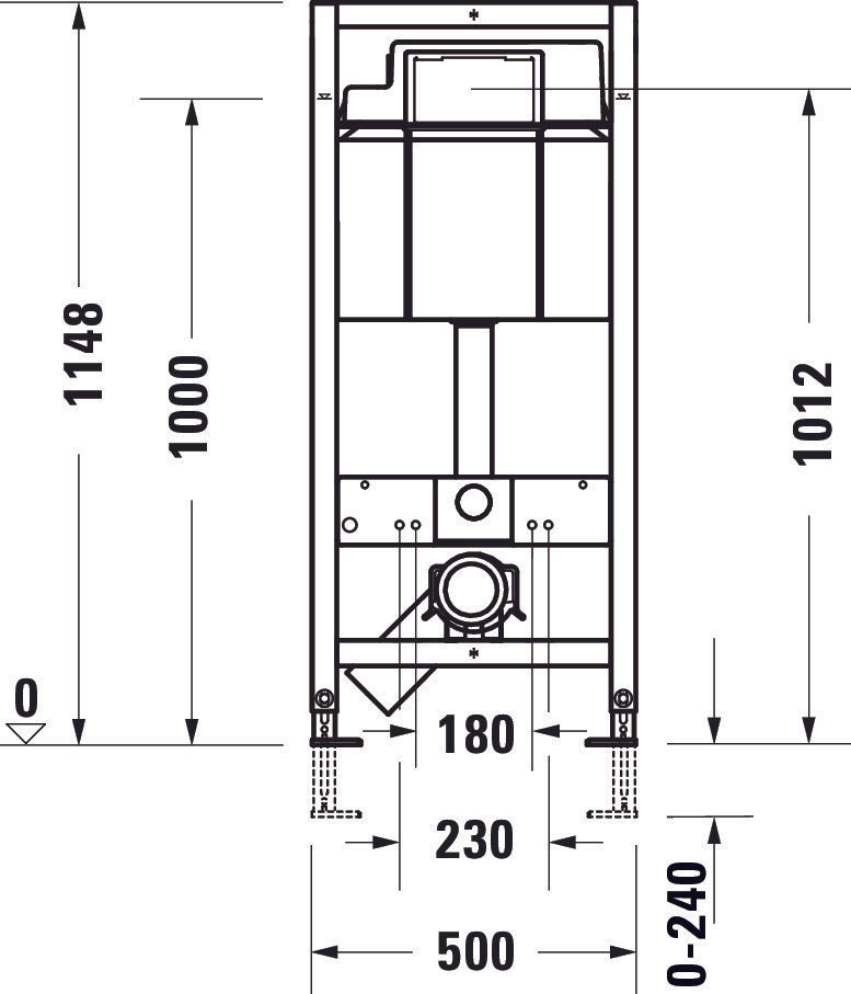 Elemento de WC DuraSystem, Basic, 1148x500x155mm