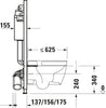 Elemento de WC DuraSystem, Basic, 1148x500x155mm