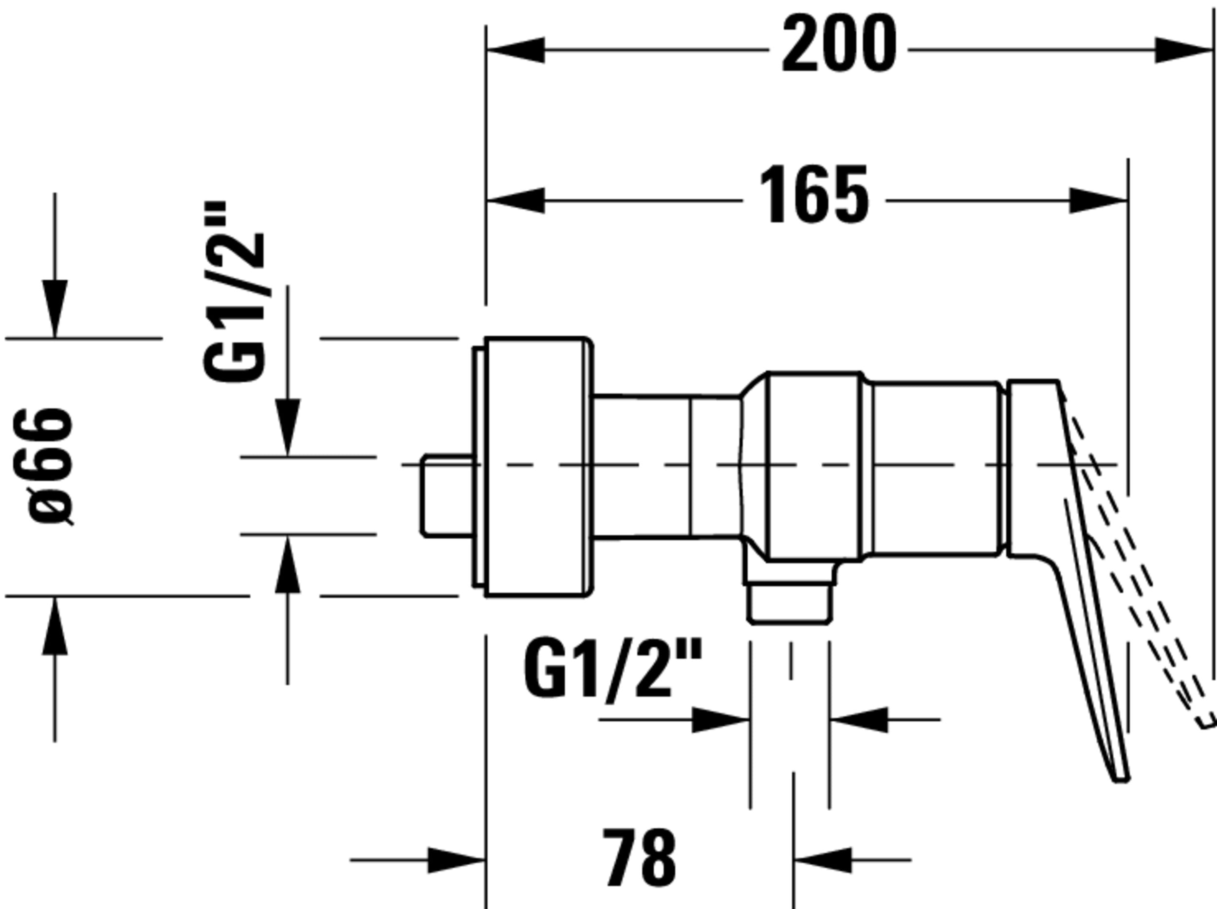 Grifería de ducha vista Duravit Wave con mezclador monomando para ducha