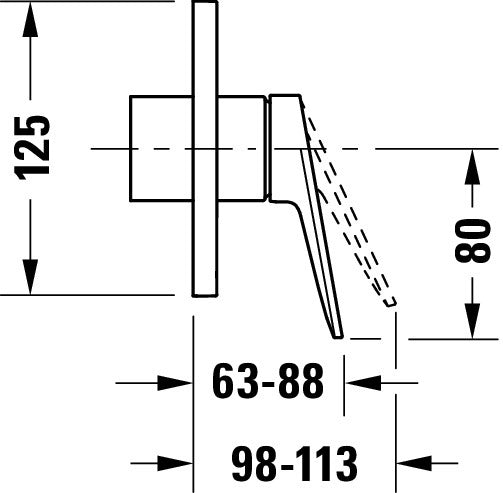 Juego monomando empotrado Wave - Cromo alto brillo