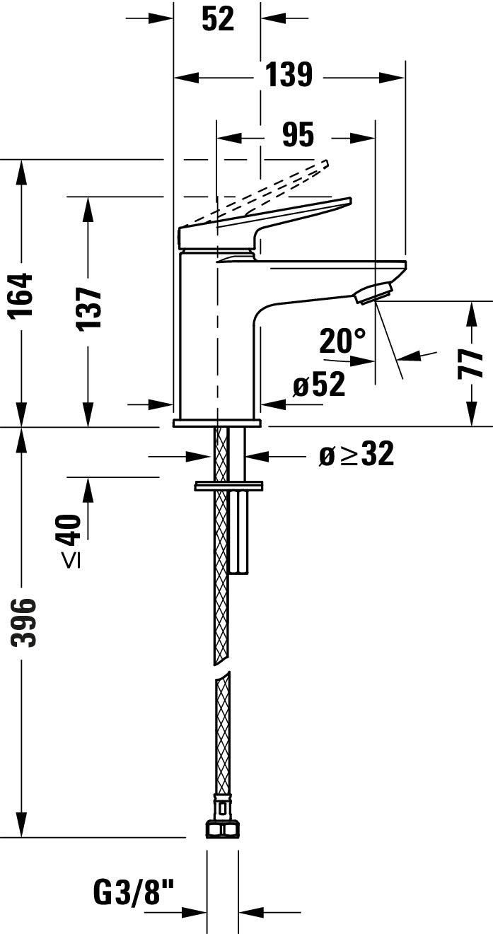 Duravit Wave mezclador monomando para lavabo S