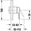 Mezclador monomando enyesado de ducha Manhattan de Duravit