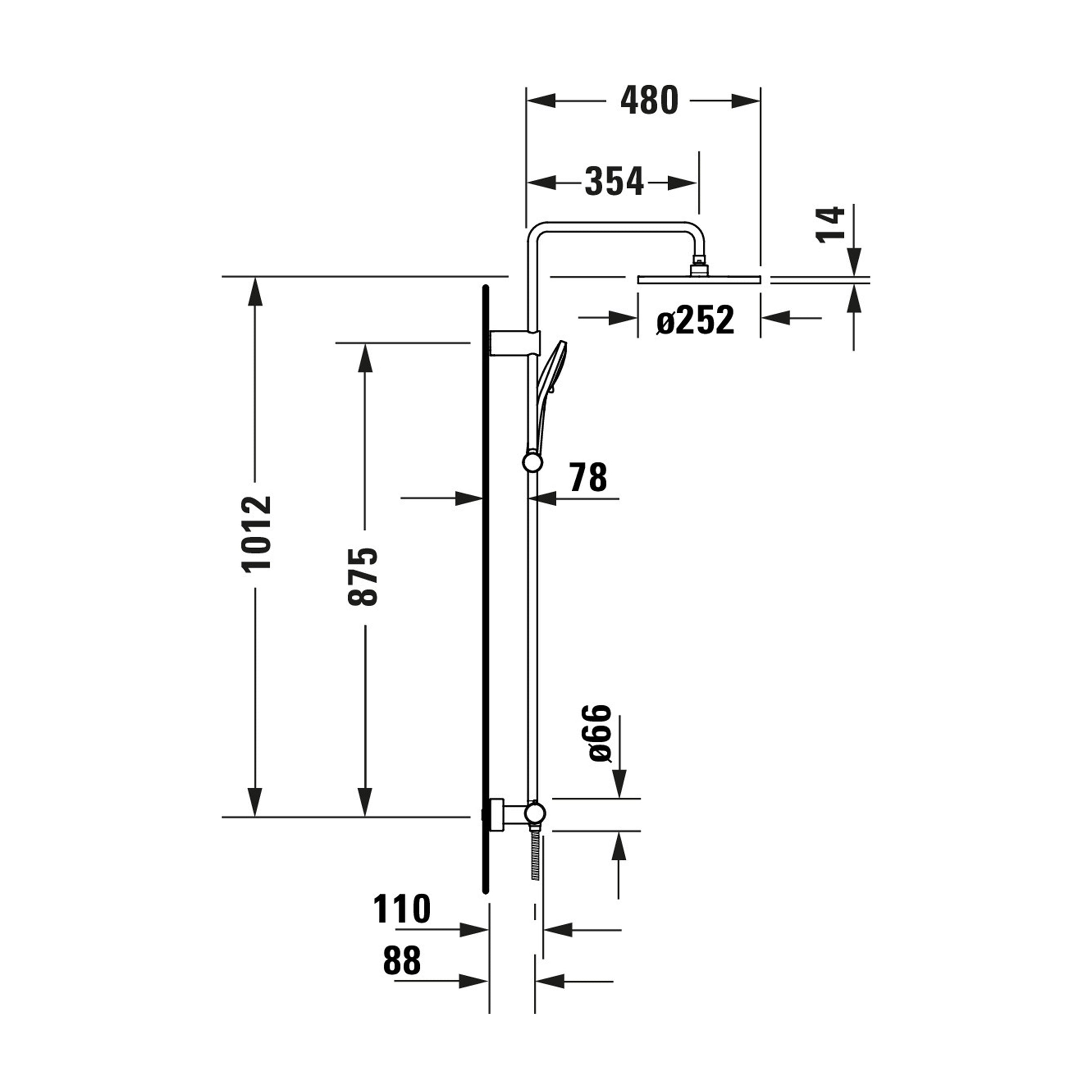 Sistema de ducha Duravit, con termostato