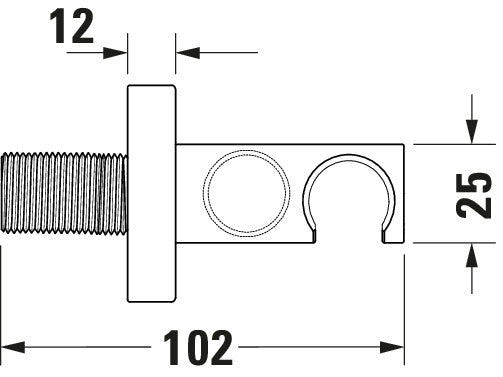 Duravit Universal codo de pared con soporte para ducha