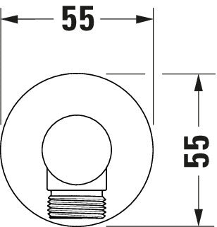 Duravit Universal codo de pared con soporte para ducha