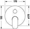 Duravit Wave mezclador monomando para bañera empotrado