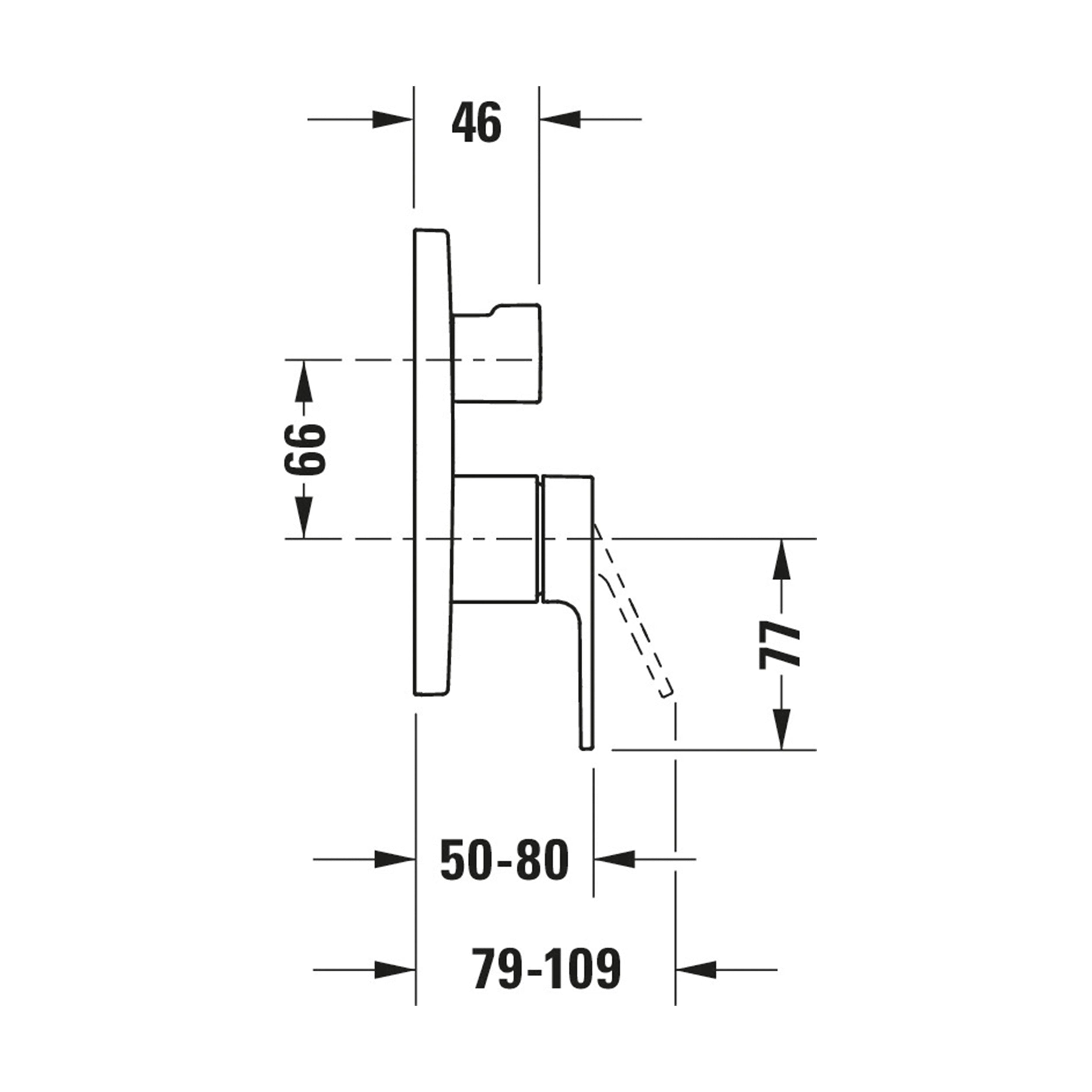 Duravit B.3 mezclador de bañera, empotrado, 2 consumidores, cromo