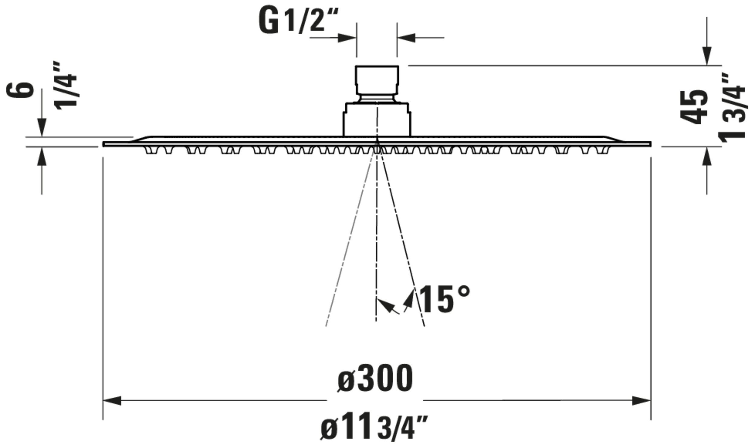 Sistema de ducha empotrado Duravit con termostato y rociador superior