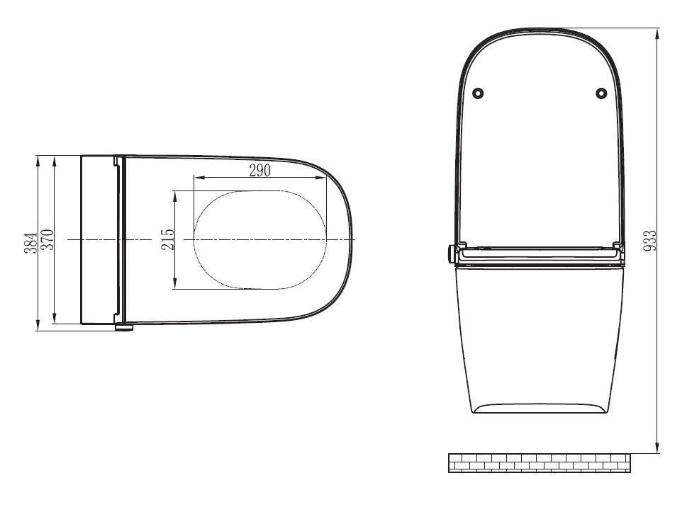 Juego completo de inodoro con ducha Basic 1104 con elemento de pared previa Geberit Duofix