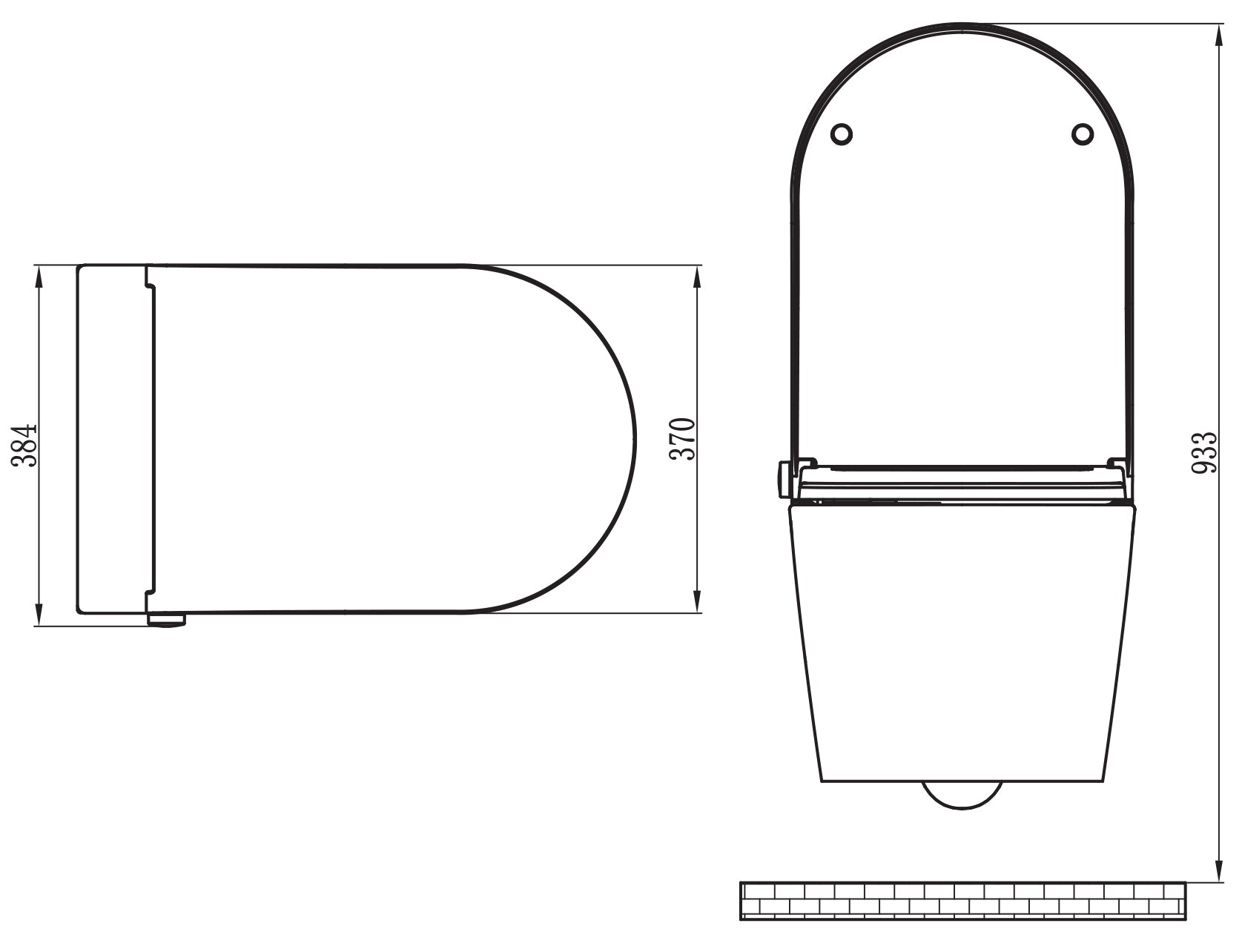 Paquete completo de WC 36: Inodoro con ducha Basic 1102