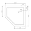 Plato de ducha pentagonal 100 x 100 cm con sumidero 