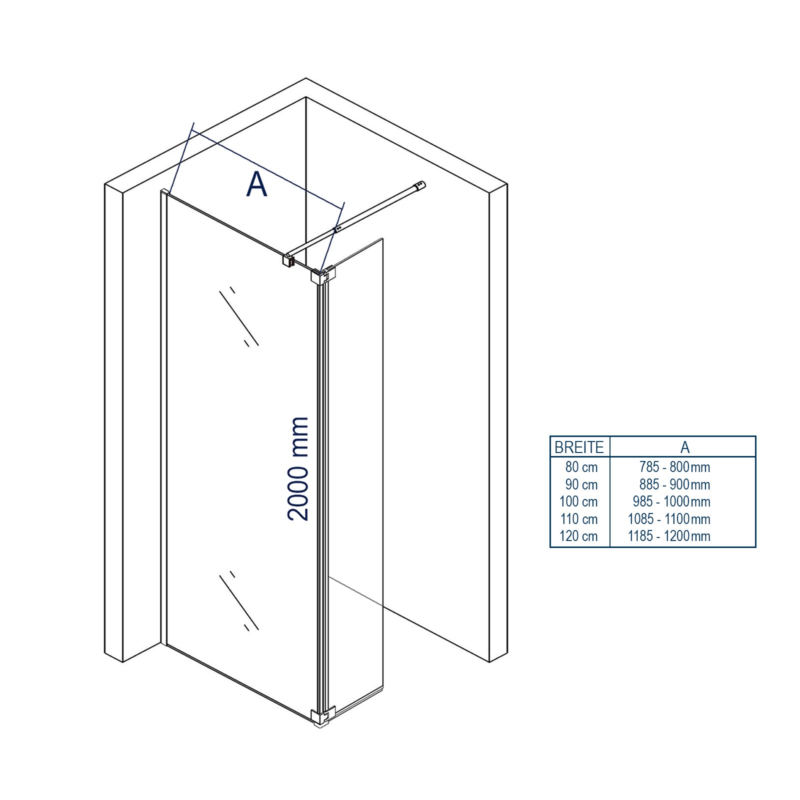 Mampara de ducha Walk-In-Dusche Nano NT109