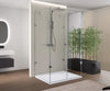 Mampara de ducha en forma U EX412 - 120 x 90 x 195 cm - con auténtico cristal NANO DE 8 mm