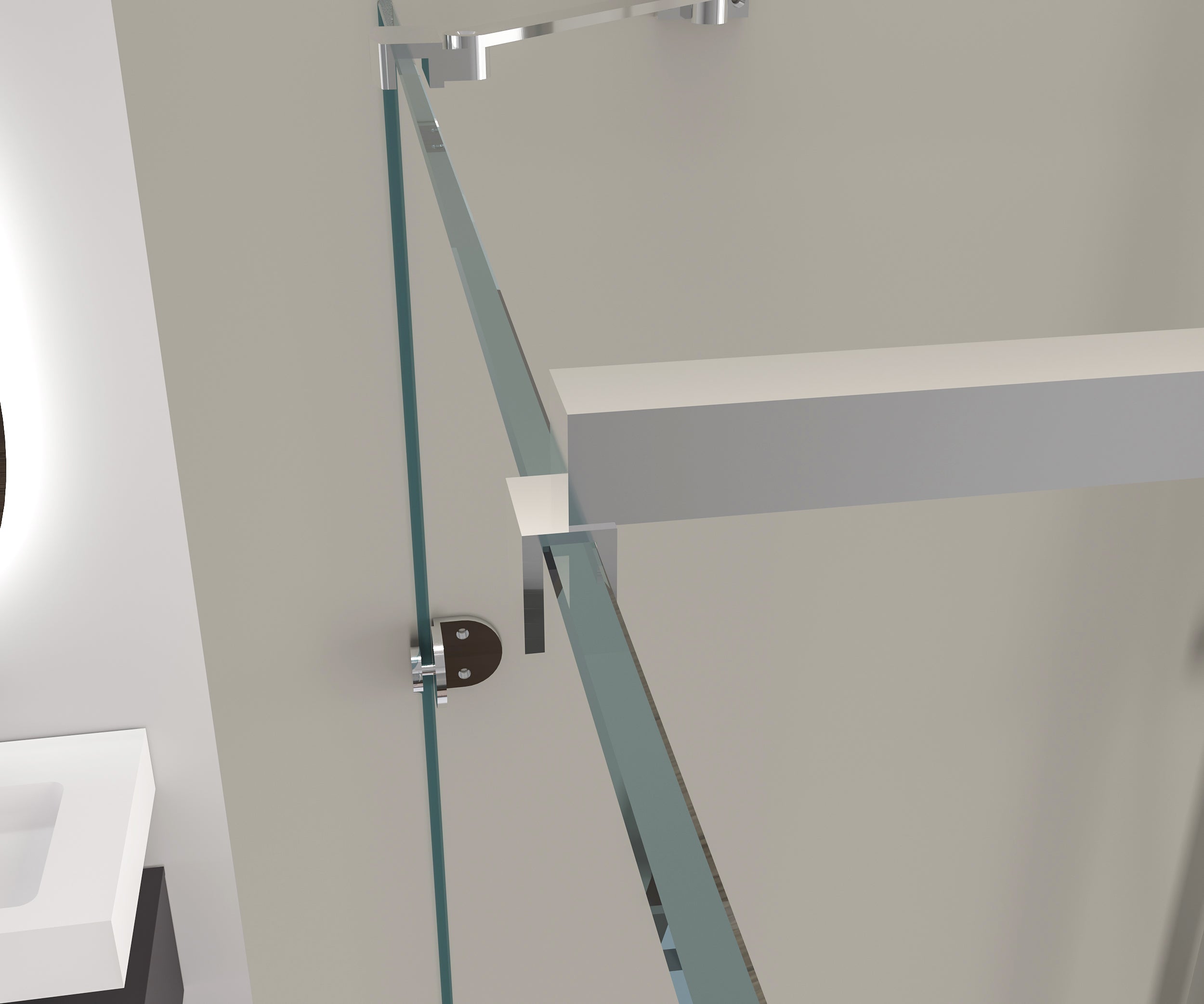Mampara de ducha en forma U EX412 - 120 x 90 x 195 cm - con auténtico cristal NANO DE 8 mm