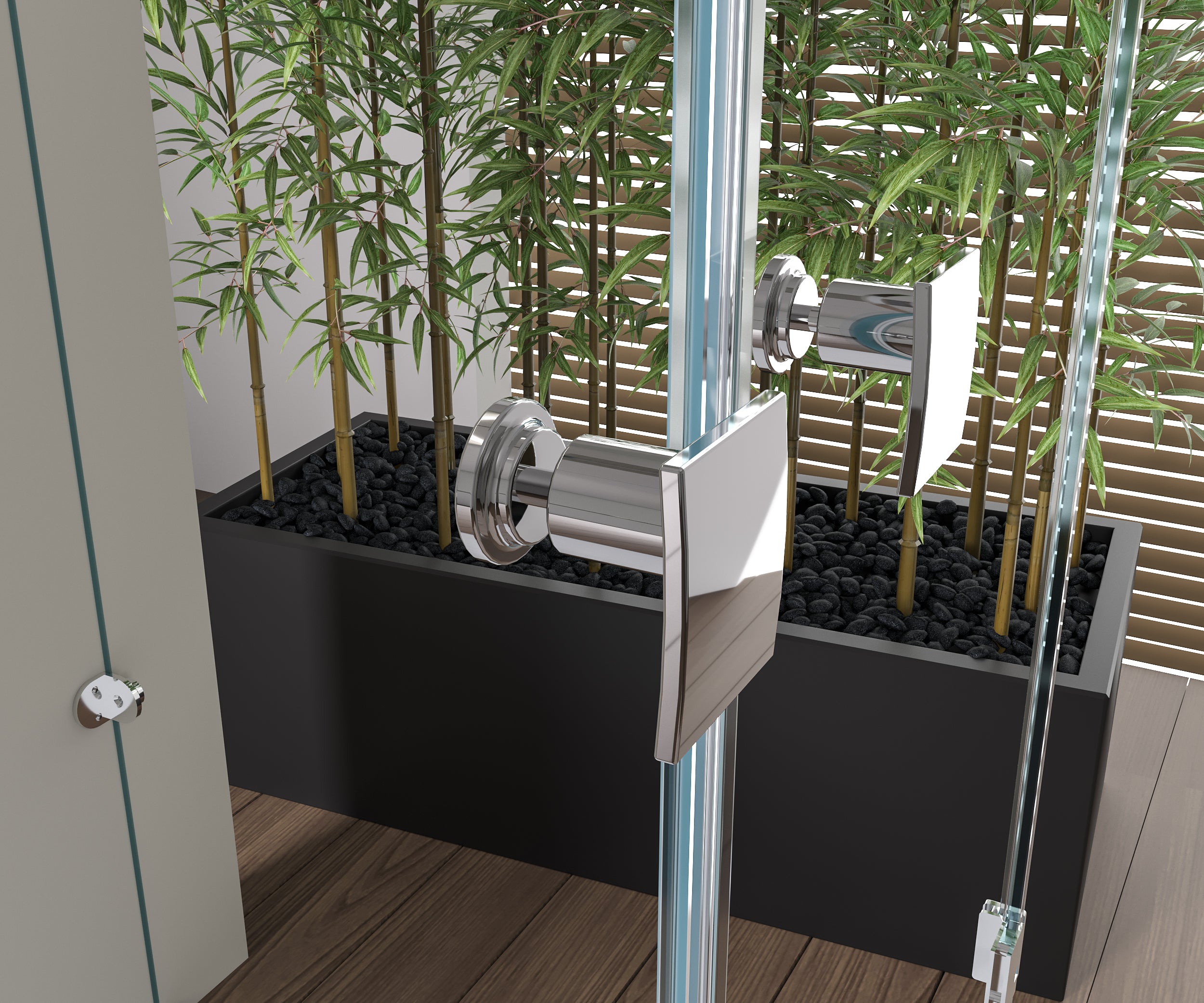 Mampara de ducha en forma U EX412 - 120 x 90 x 195 cm - con auténtico cristal NANO DE 8 mm