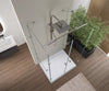 Mampara de ducha en forma U EX412 - 120 x 90 x 195 cm - con auténtico cristal NANO DE 8 mm