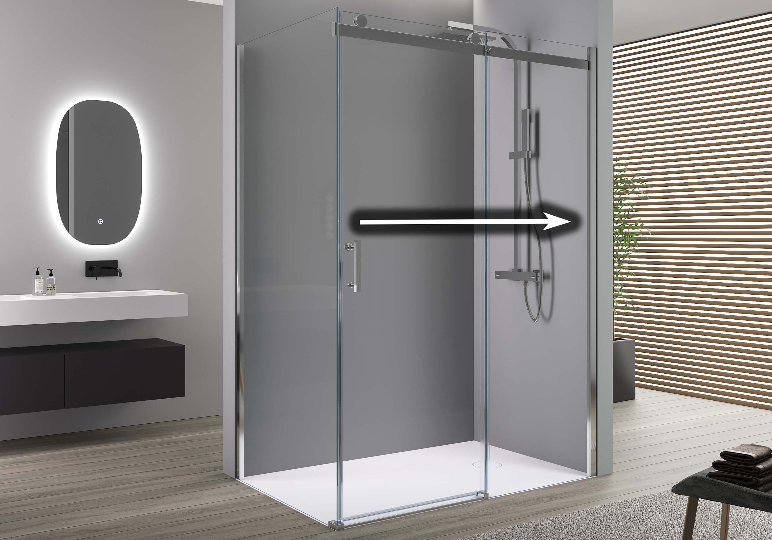 Cabina de ducha con puerta corredera EX806