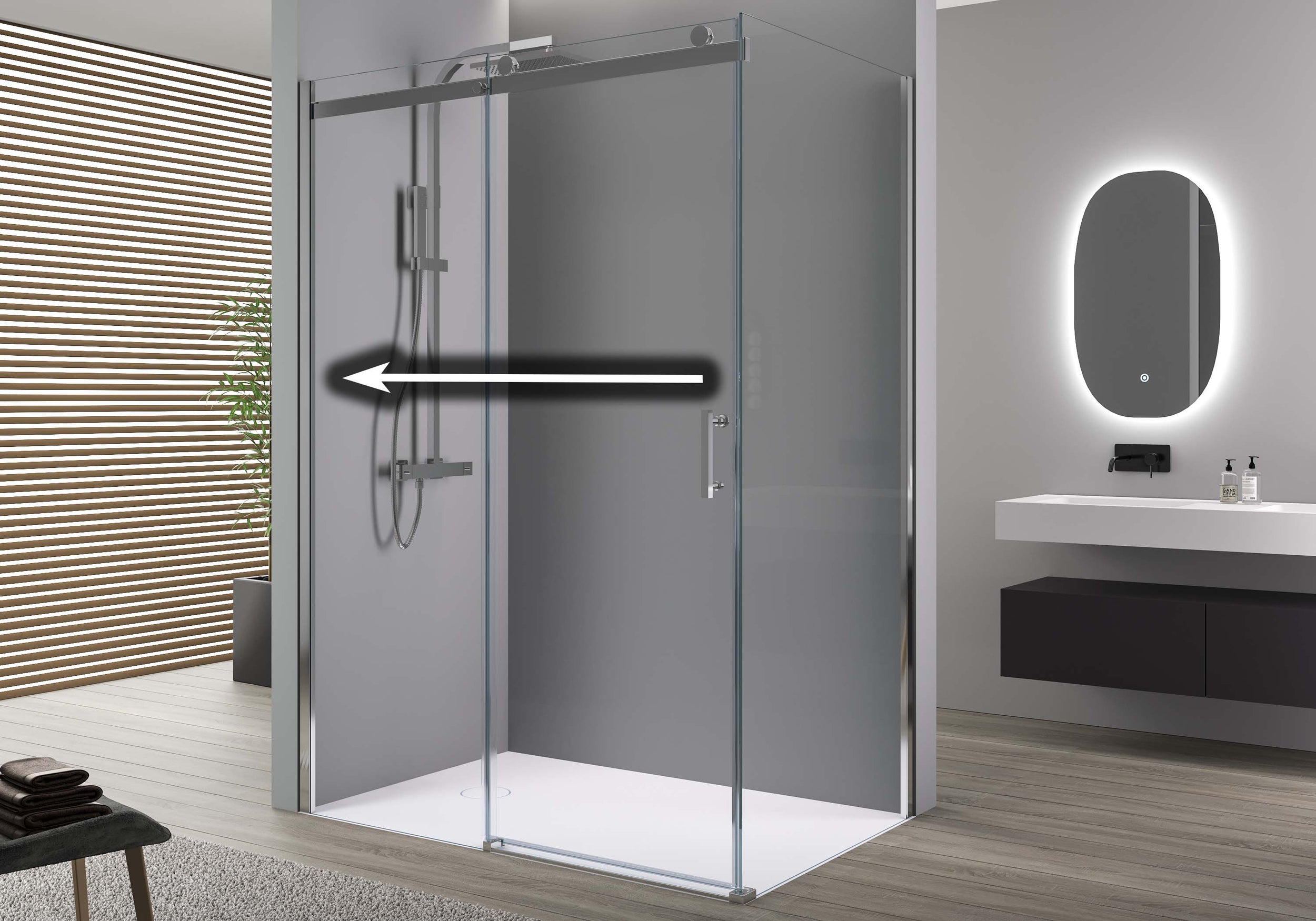 Cabina de ducha con puerta corredera EX806