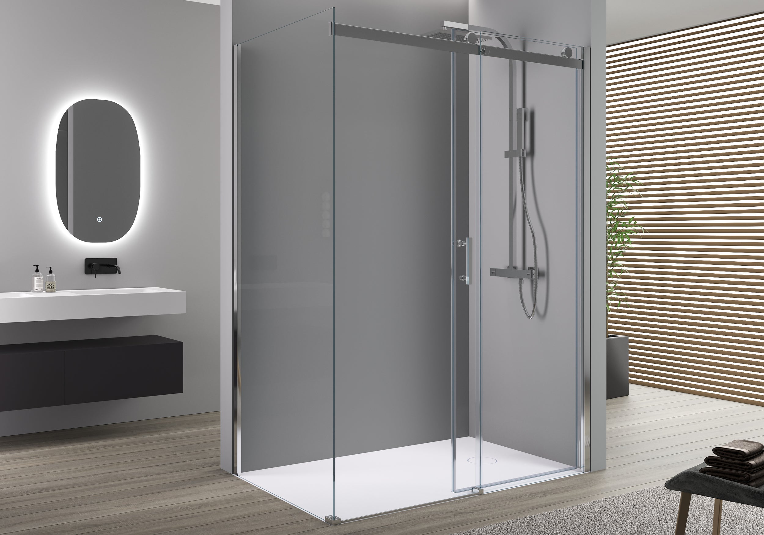 Cabina de ducha con puerta corredera EX806