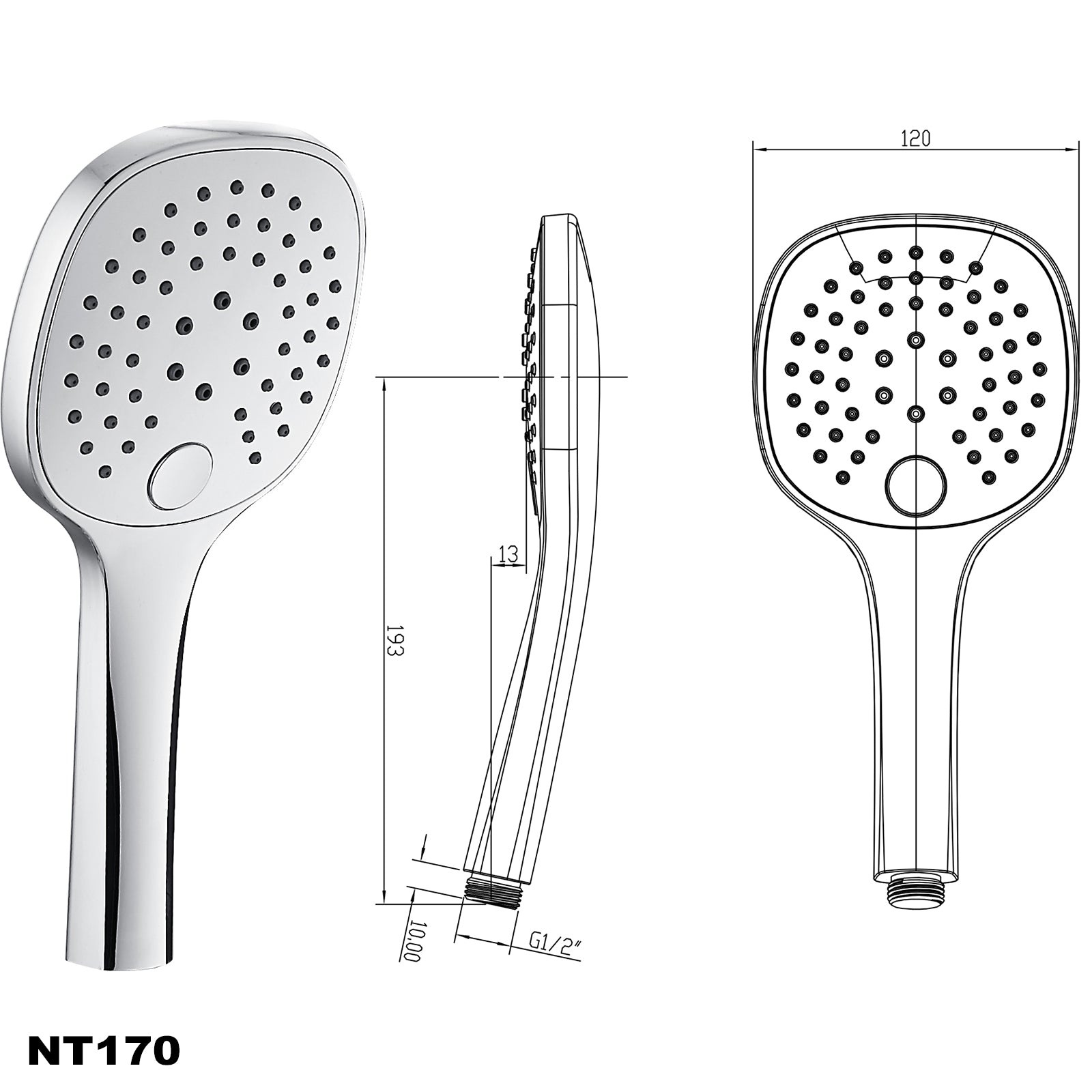 Set de ducha con barra de ducha NT127B y codo de conexión integrado