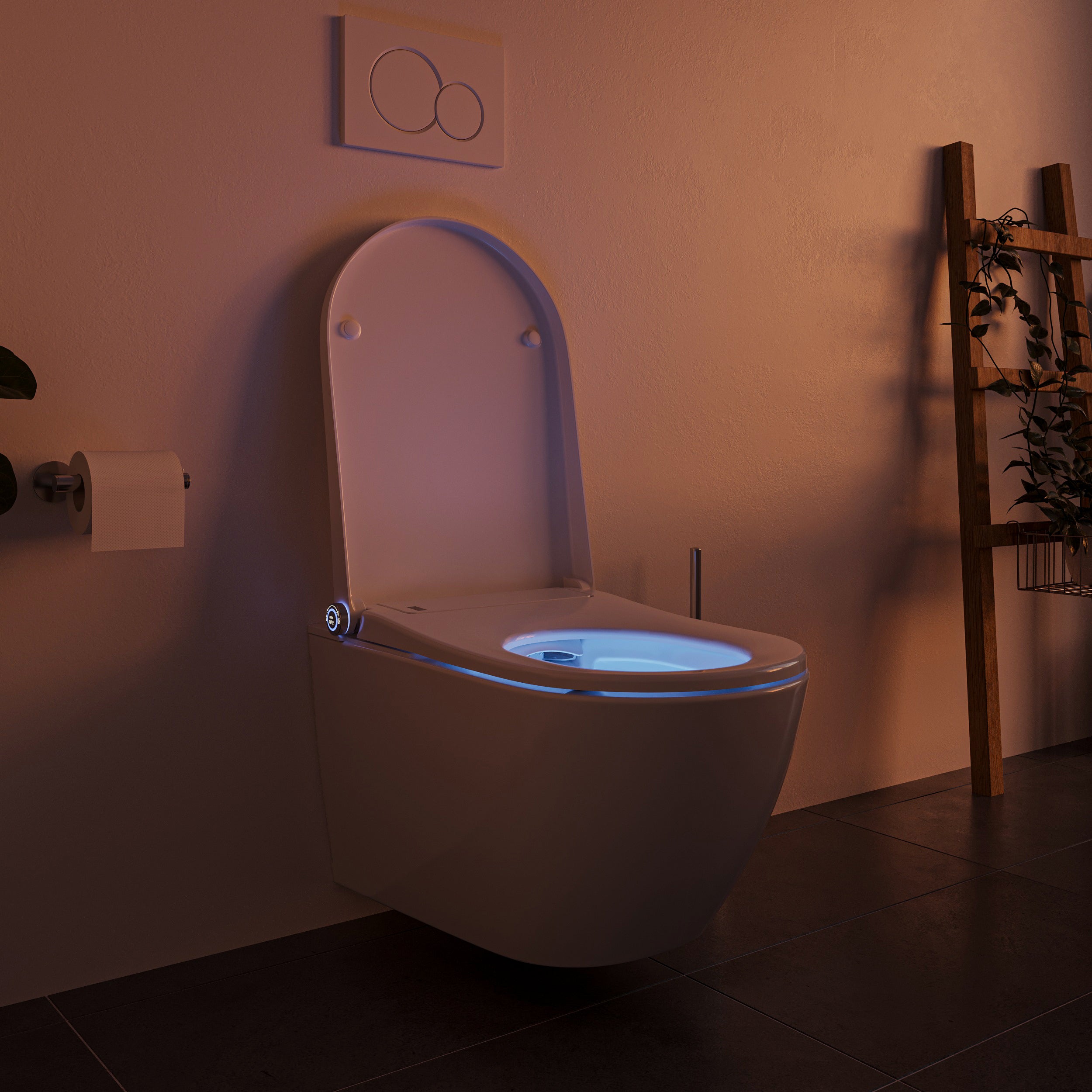 Conjunto completo de inodoro con ducha PRO+1102 con elemento de instalación previa Geberit Duofix